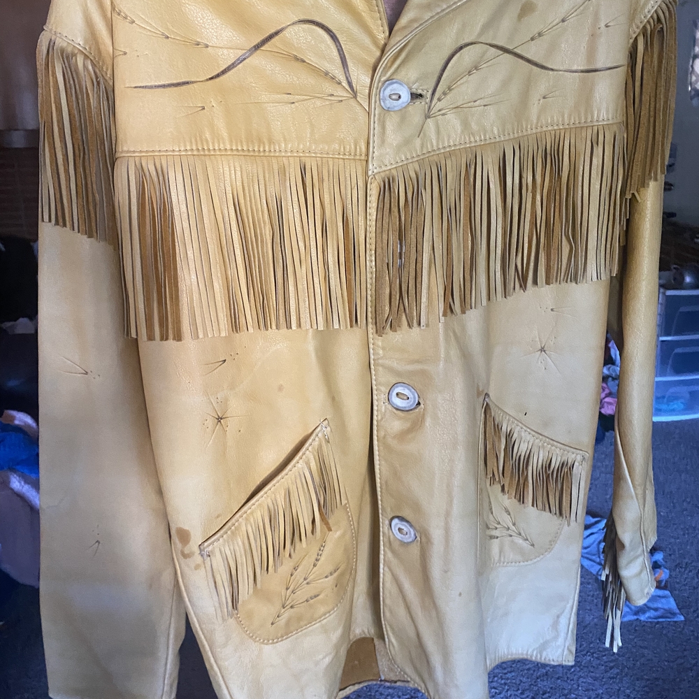 Vintage Deer Skin Fringe Leather Jacket